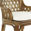 Home Square Stained Wood Rattan Frame Bar Stool in Brown - Set of 2