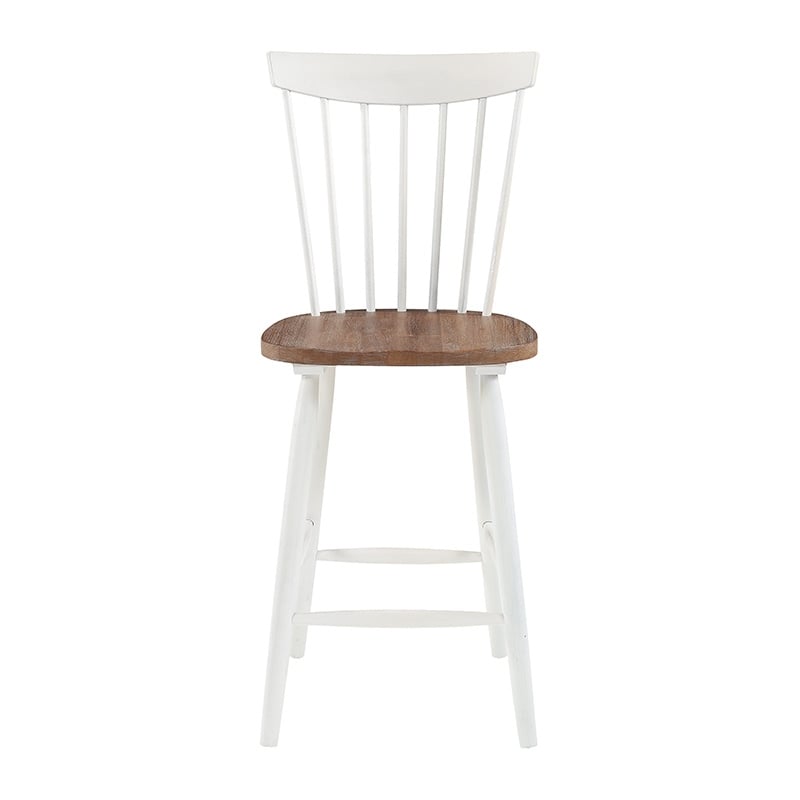 Home Square Counter Wood Stool with Toffee Finished and Cream Base - Set of 3
