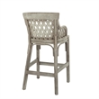 Home Square Wood Rattan Frame Bar Stool in Gray Finish - Set of 2