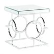 Home Square Square Mirrored End Table in Chrome Metal Base - Set of 2