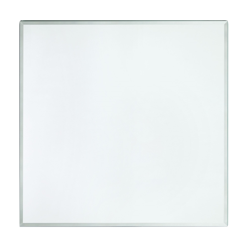 Home Square Square Mirrored End Table in Chrome Metal Base - Set of 2
