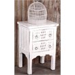 Home Square Transitional Wood End Table in Whitewashed & Antique Iron - Set of 2
