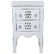 Home Square Transitional Wood End Table in Whitewashed & Antique Iron - Set of 2