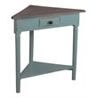 Home Square Wood Corner Table in Distressed Beach Blue & Raftwood - Set of 2