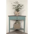 Home Square Wood Corner Table in Distressed Beach Blue & Raftwood - Set of 2