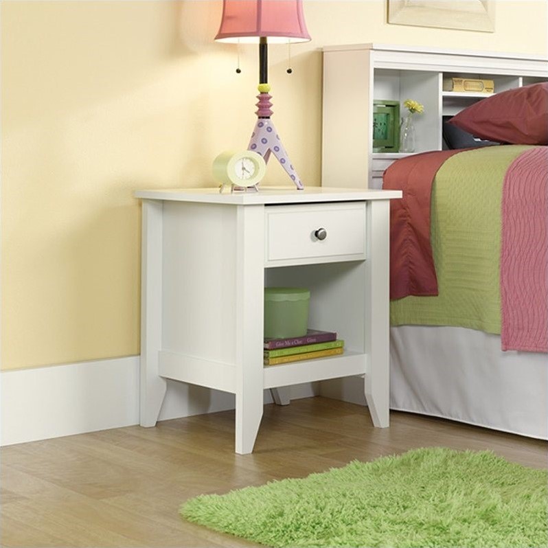 Home Square Creek Nightstand in Soft White Finish - Set of 2
