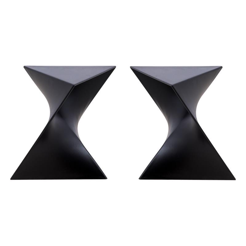 Home Square Modern Triangle End Table in Black Finish - Set of 2