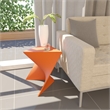 Home Square Modern Plastic Triangle End Table in Orange - Set of 2