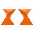 Home Square Modern Plastic Triangle End Table in Orange - Set of 2