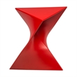 Home Square Modern Plastic Triangle End Table in Red - Set of 2