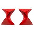 Home Square Modern Plastic Triangle End Table in Red - Set of 2
