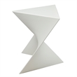Home Square Modern Plastic Triangle End Table in White - Set of 2