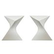 Home Square Modern Plastic Triangle End Table in White - Set of 2