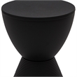 Home Square Modern Plastic Ribbed Round End Table in Black - Set of 2