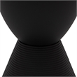 Home Square Modern Plastic Ribbed Round End Table in Black - Set of 2