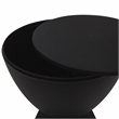 Home Square Modern Plastic Ribbed Round End Table in Black - Set of 2