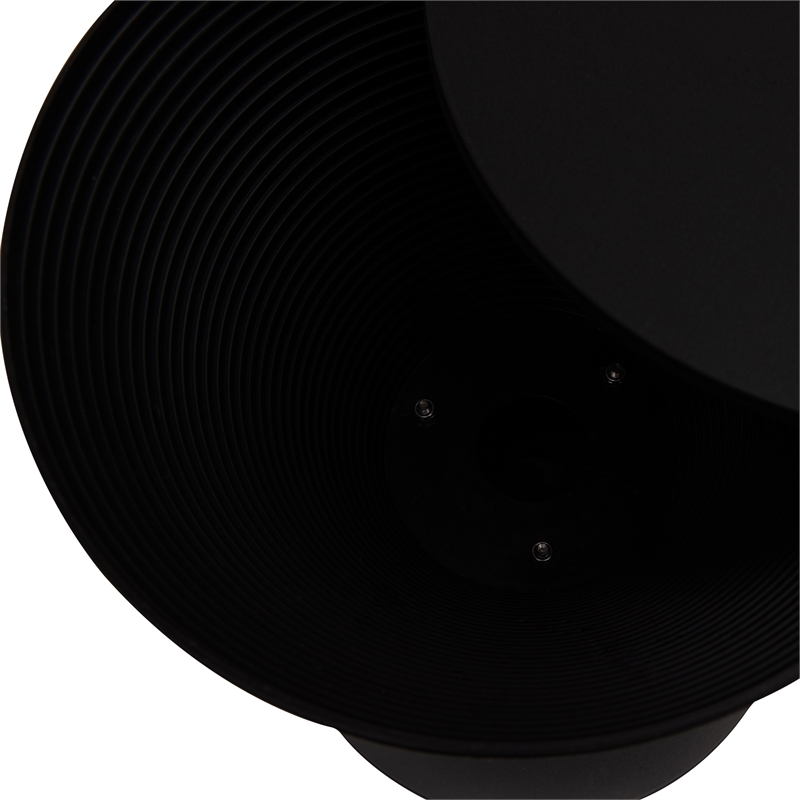 Home Square Modern Plastic Ribbed Round End Table in Black - Set of 2