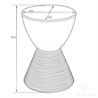 Home Square Modern Plastic Ribbed Round End Table in Black - Set of 2