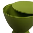 Home Square Modern Plastic Ribbed Round End Table in Green - Set of 2