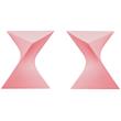 Home Square Modern Plastic Triangle End Table in Pink - Set of 2