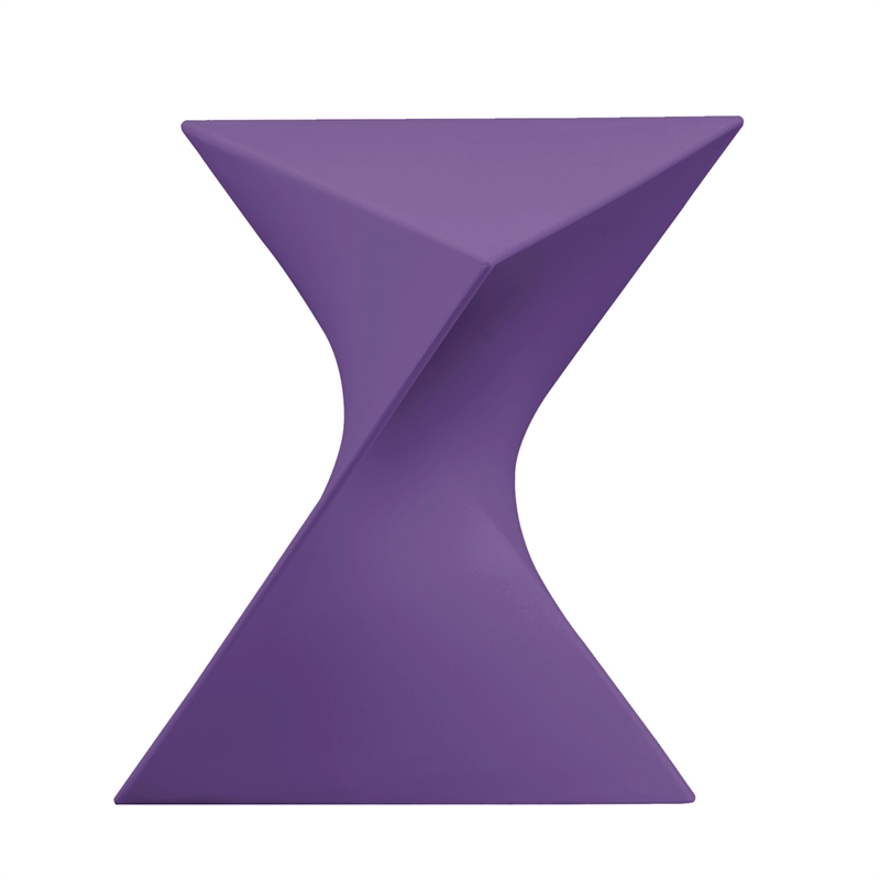 Home Square Modern Plastic Triangle End Table in Purple - Set of 2