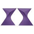 Home Square Modern Plastic Triangle End Table in Purple - Set of 2