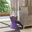 Home Square Modern Plastic Ribbed Round End Table in Purple - Set of 2