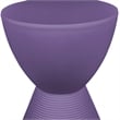 Home Square Modern Plastic Ribbed Round End Table in Purple - Set of 2