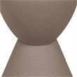 Home Square Modern Plastic Ribbed Round End Table in Taupe - Set of 2
