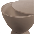Home Square Modern Plastic Ribbed Round End Table in Taupe - Set of 2
