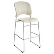 Home Square Sled Base and Round Back Counter Stool in Latte - Set of 2