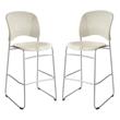 Home Square Sled Base and Round Back Counter Stool in Latte - Set of 2