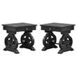 Home Square Traditional Wood End Table in Rustic Dark Gray - Set of 2