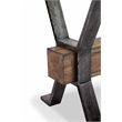 Home Square Rectangular X shaped End Table in Smoked Iron Finish - Set of 2