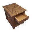 Home Square Rectangular One Drawer End Table in Naural Finish - Set of 2