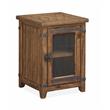 Home Square Adjustable Wood Shelf End Table in Farmhouse Timber - Set of 2