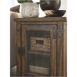 Home Square Adjustable Wood Shelf End Table in Farmhouse Timber - Set of 2