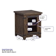 Home Square Adjustable Wood Shelf End Table in Farmhouse Timber - Set of 2