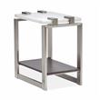 Home Square Rectangular Marble Accent Table in White Finish - Set of 2