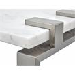 Home Square Rectangular Marble Accent Table in White Finish - Set of 2