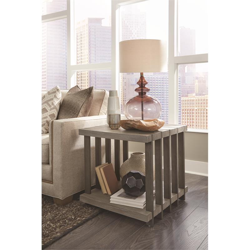 Home Square Rectangular End Table Weathered Gravel - Set of 2
