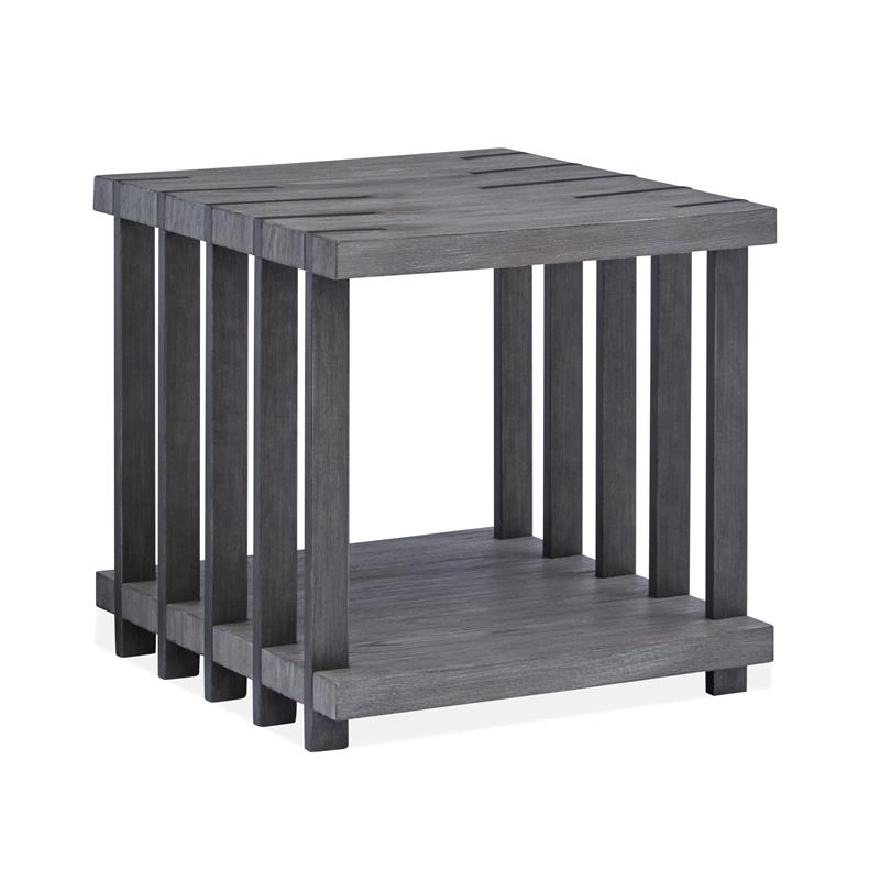Home Square Rectangular End Table Weathered Gravel - Set of 2