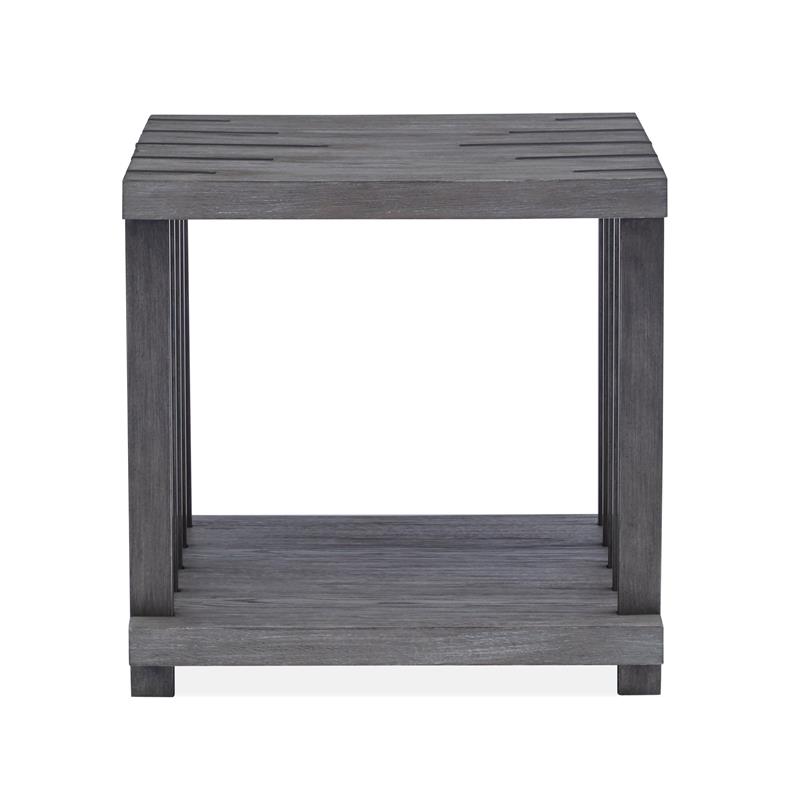 Home Square Rectangular End Table Weathered Gravel - Set of 2