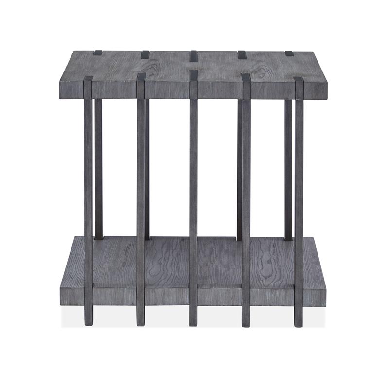 Home Square Rectangular End Table Weathered Gravel - Set of 2