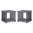 Home Square Rectangular End Table Weathered Gravel - Set of 2