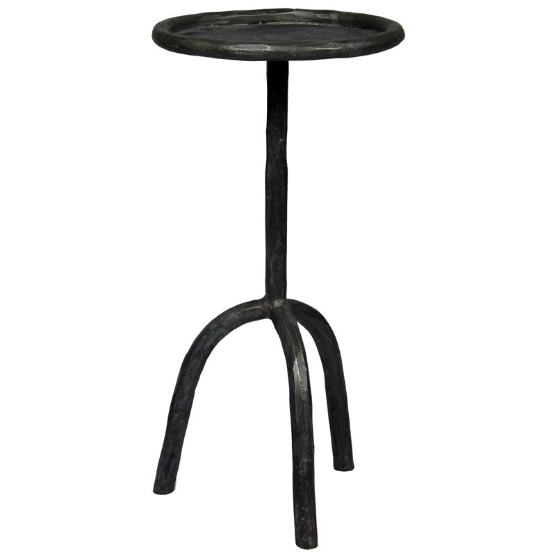 Home Square Modern Cast Iron End Table in Black Finish - Set of 2