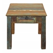 Home Square 1-Drawer Solid Wood End Table in Multi-Color - Set of 2