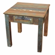 Home Square 1-Drawer Solid Wood End Table in Multi-Color - Set of 2