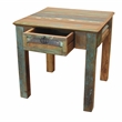 Home Square 1-Drawer Solid Wood End Table in Multi-Color - Set of 2