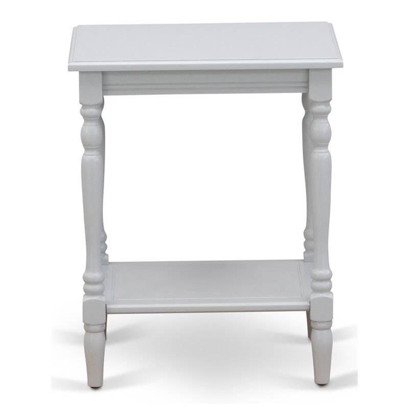 Home Square Wood End Table with Open Storage in Urban Gray - Set of 2